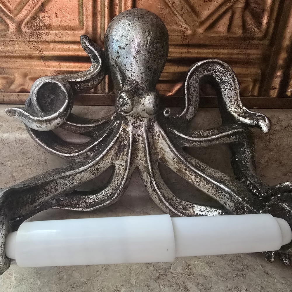 Silver Octopus Paper Towel Holder